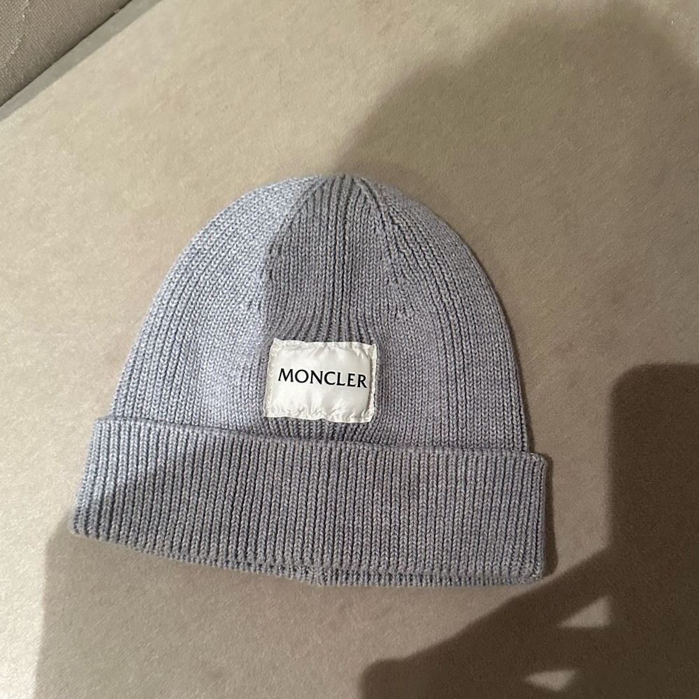 MONCLER ENFANT ribbed logo patch beanie